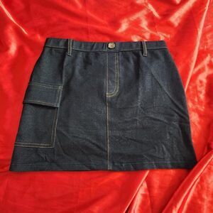 Fashion nova knit denim mini skirt Large